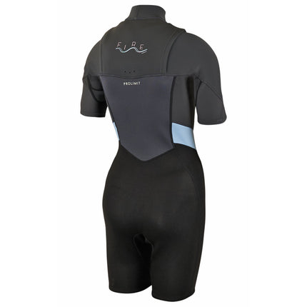 Prolimit Shorty Wetsuit Dames Fire Freezip 2/2mm Blauw/Grijs