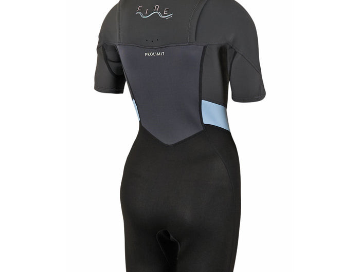 Prolimit Shorty Wetsuit Dames Fire Freezip 2/2mm Blauw/Grijs