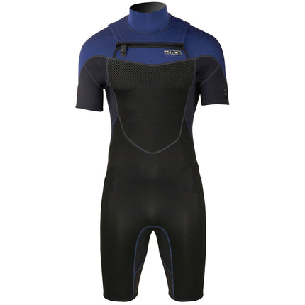 Prolimit Shorty Wetsuit Heren Fusion 2/2mm  Freezip Donkerblauw