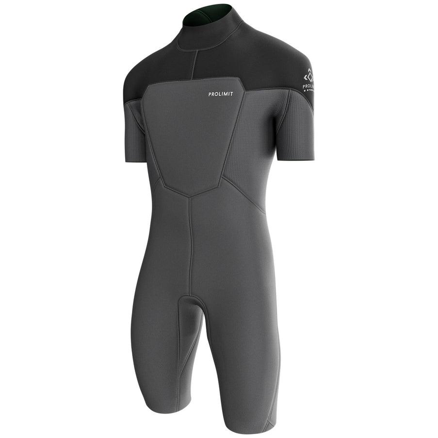 Prolimit Shorty Heren Steamer V-Zip 2/2MM Zwart