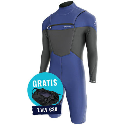 Prolimit Shorty Heren Fusion Sunset Freezip 2/2MM Blauw/Grijs