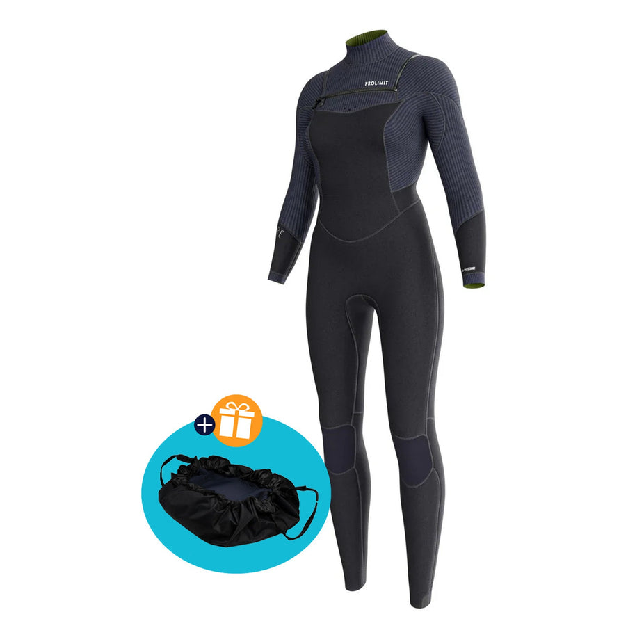 Prolimit Wetsuit Dames Flare Steamer Freezip 5/4MM Zwart