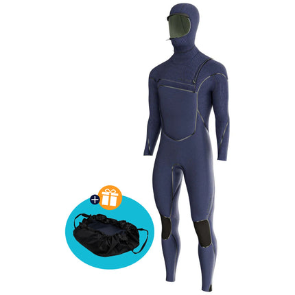 Prolimit Wetsuit Heren Predator Steamer Free-X 6/4MM Hooded Donkerblauw