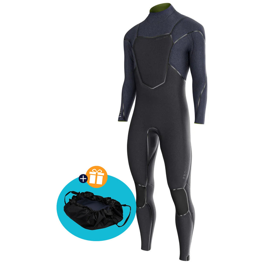 Prolimit Wetsuit Heren Predator Steamer V-Zip 6/4MM Zwart