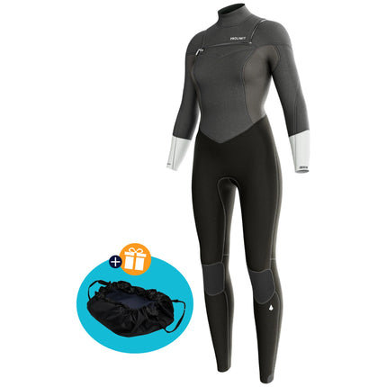 Prolimit Wetsuit Dames Fire Steamer Freezip 3/2MM Grijs/Zilver