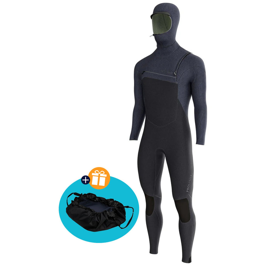 Prolimit Wetsuit Heren Predator Steamer Free-X 4/3MM Hooded Zwart