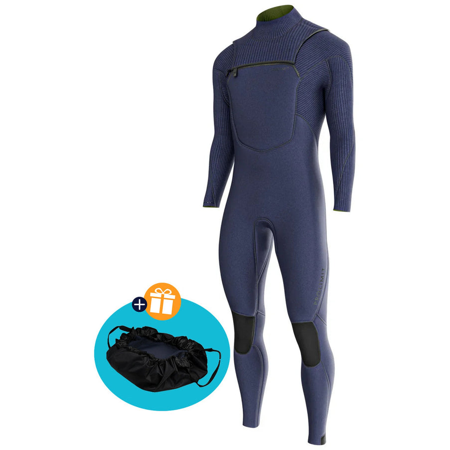 Prolimit Wetsuit Heren Predator Steamer Freezip 4/3MM Blauw