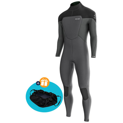 Prolimit Wetsuit Heren Fusion Steamer V-Zip 5/4MM Zwart