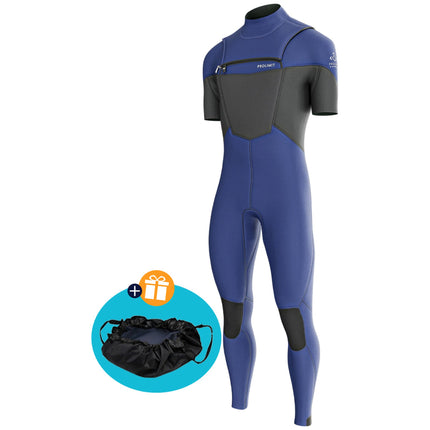 Prolimit Wetsuit Heren Fusion Steamer SA Freezip 3/2MM Blauw/Grijs