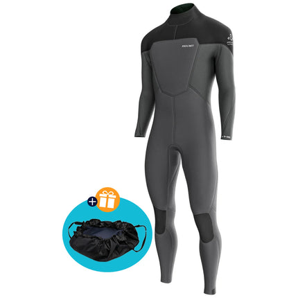 Prolimit Wetsuit Heren Fusion Steamer V-Zip 4/3MM Zwart