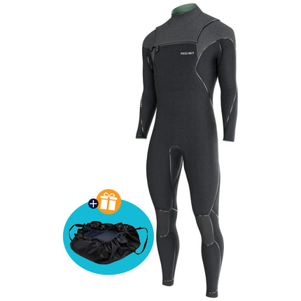 Prolimit Wetsuit Heren Mercury Steamer Freezip 5/4MM Zwart