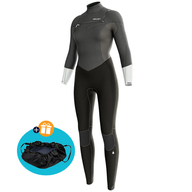 Prolimit Wetsuit Dames Fire Steamer Freezip 4 3MM Grijs Zilver