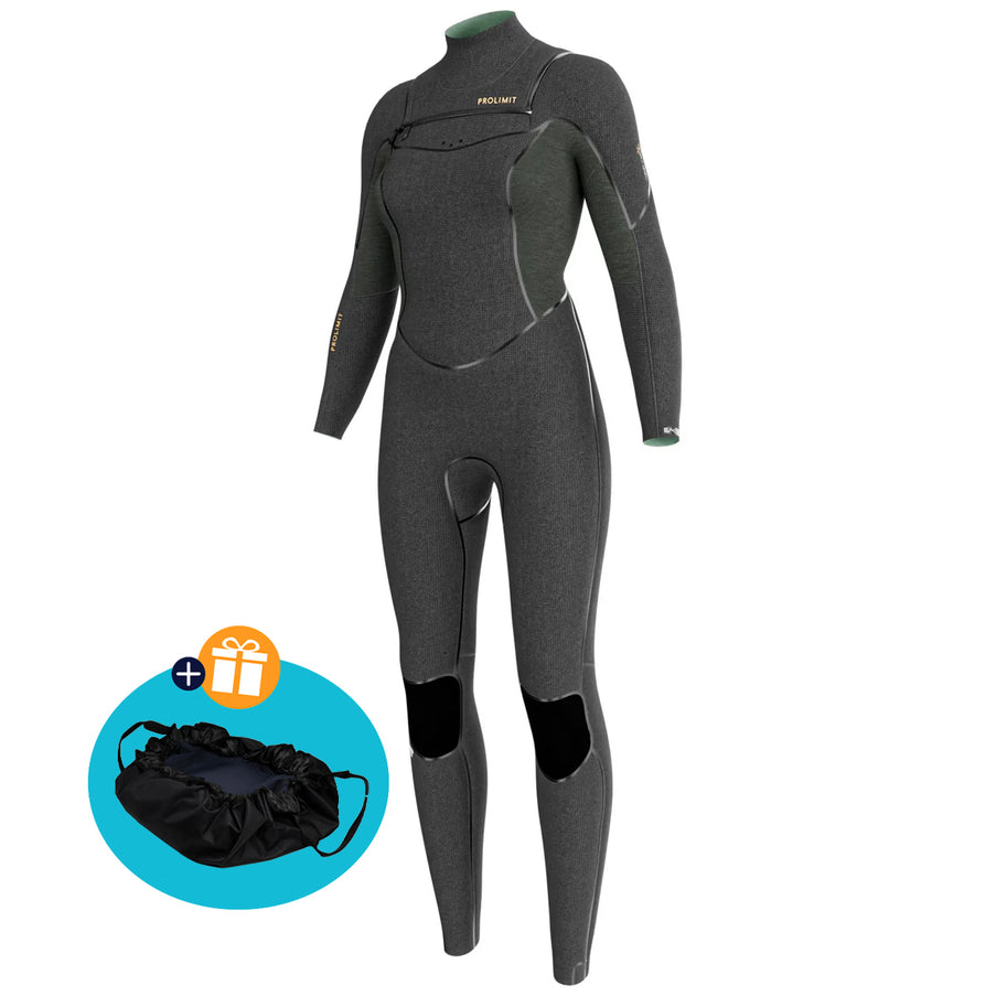 prolimit-wetsuit-dames-oxygen-steamer-freezip-6-4mm-zwart