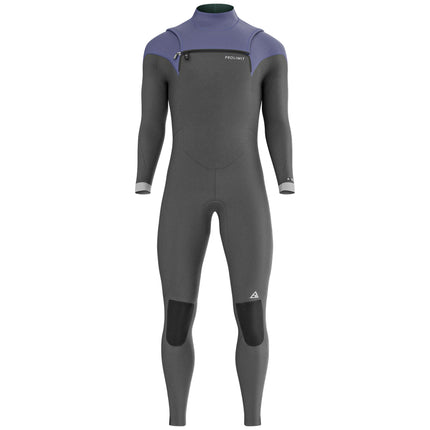 Prolimit Wetsuit Heren ACE Steamer Freezip 4/3MM Zwart/Burgundy/Grijs