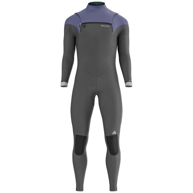 Prolimit Wetsuit Heren ACE Steamer Freezip 4/3MM Zwart/Burgundy/Grijs