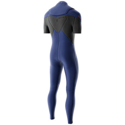 Prolimit Wetsuit Men's Fusion Steamer Short Sleeves Freezip 3/2MM Blue/Gray