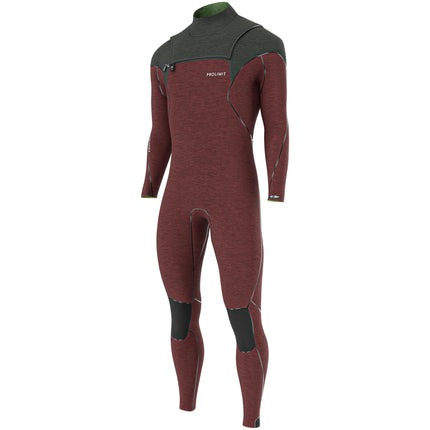 Prolimit Wetsuit Heren Mercury Steamer Freezip 4 3MM Zwart Burgundy