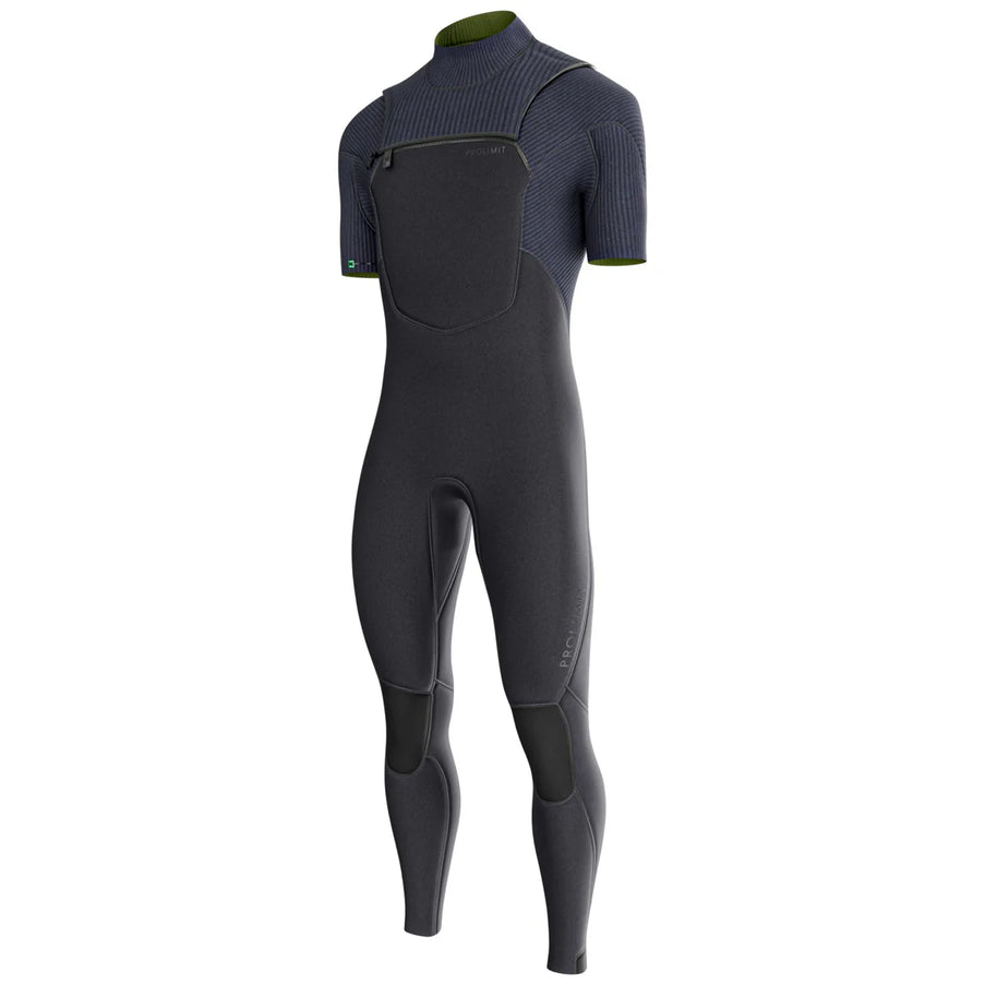 Prolimit Wetsuit Heren Predator Steamer Korte Mouw Freezip 4/3MM Zwart