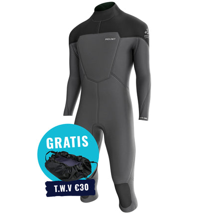 Prolimit Wetsuit Heren Fusion Steamer Overknee V-Zip 3/2MM Zwart