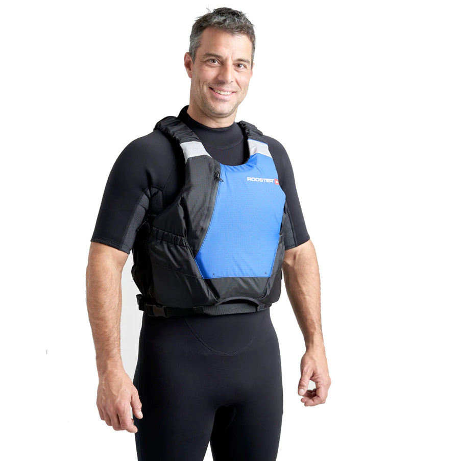 Rooster Rooster Zwemvest Unisex Zijkant Rits Blauw