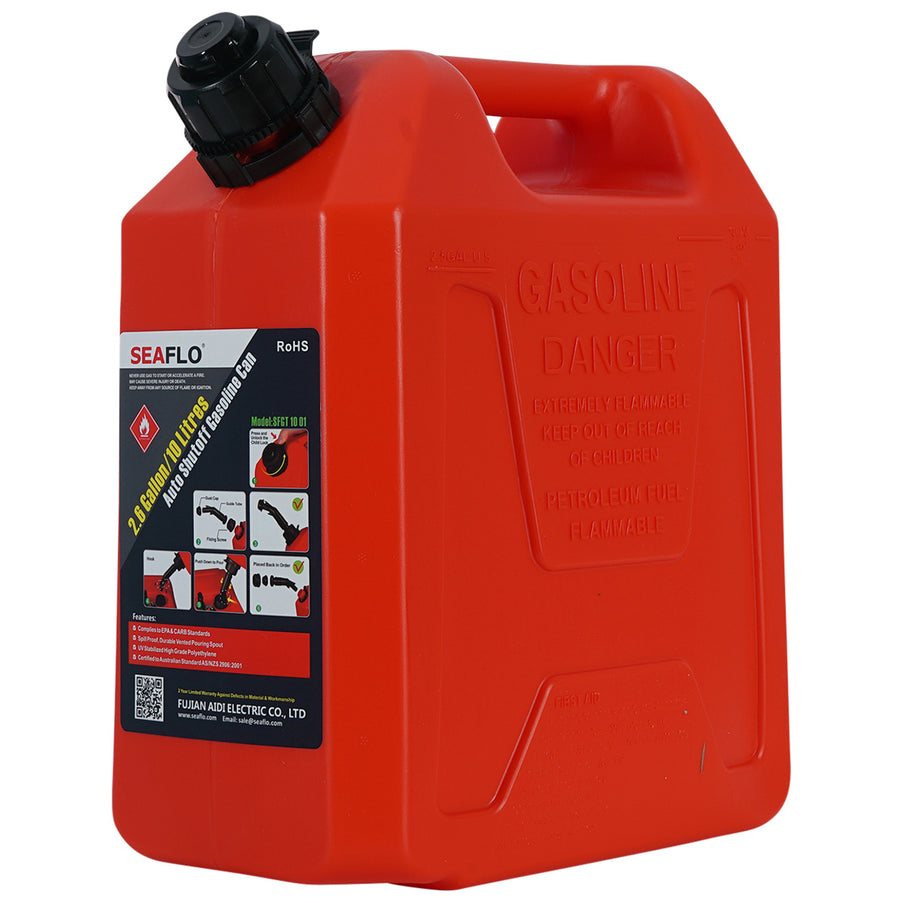 SeaFlo Jerrycan Rood Benzine 10 liter