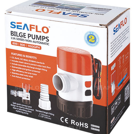 SeaFlo Niet-automatische Bilgepomp 12V 1100GPH