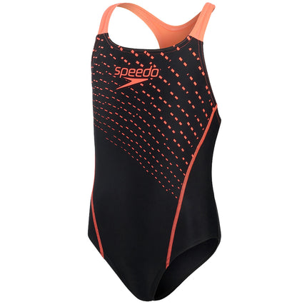 Speedo Badpak Meisjes Eco Medly Logo Medalist Zwart/Roze